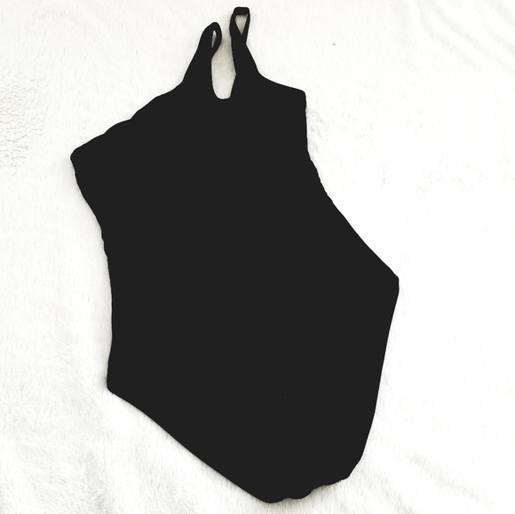 BECCA Asymmetric One Shoulder Strap Black Sexy One Piece Swimsuit Bikini NWT - Picture 2 of 16